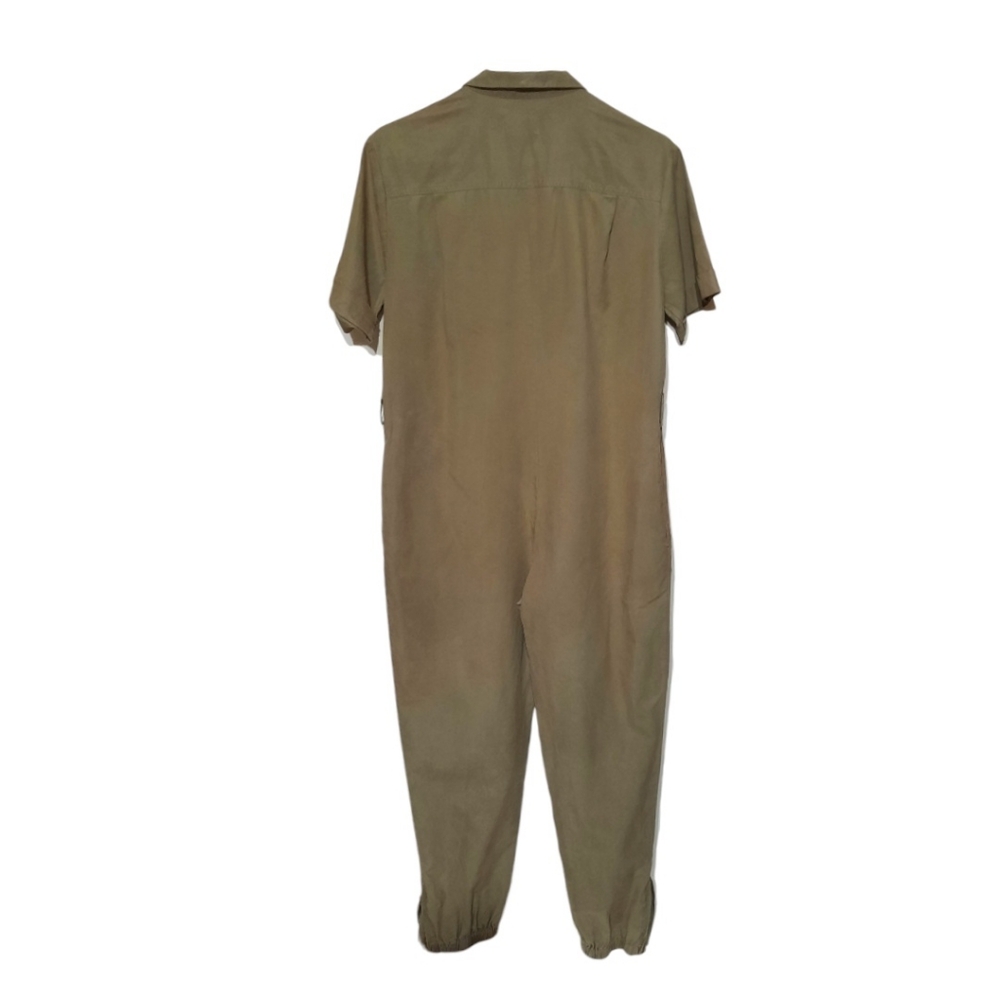 MONROW Utility Jumpsuit Revolve Olive Green Khaki Zip-Up Ankle Jogger Style M - Picture 3 of 10